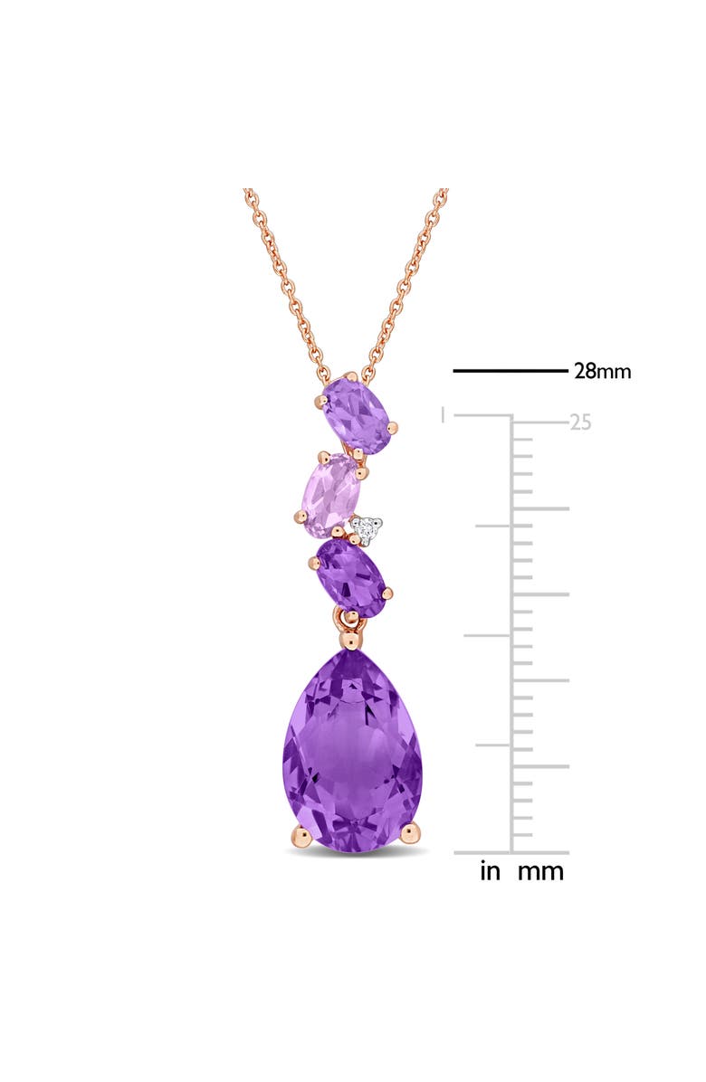 Julianna B. Amethyst Diamond Cluster Pendant Necklace 10k, Alternate, color, Amethyst