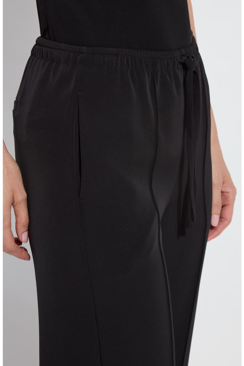Genevieve Drawstring Inside Slit Pants, Alternate, color, BLACK