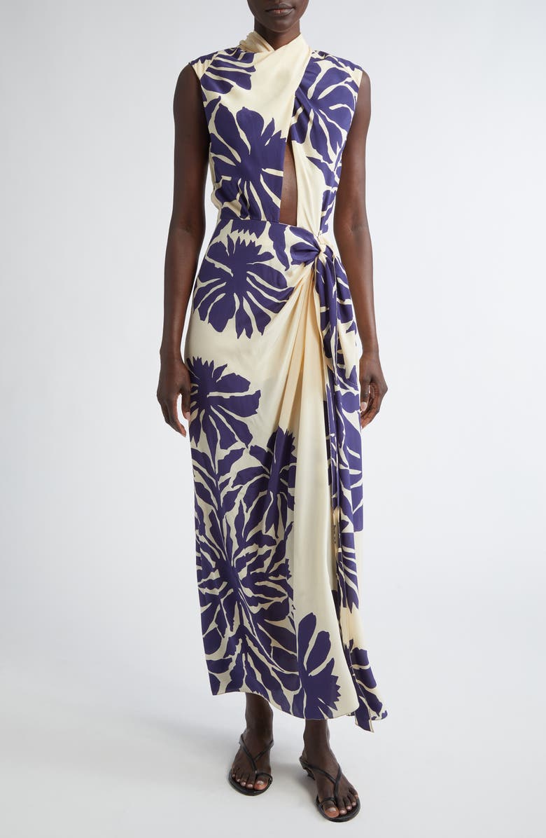 Johanna Ortiz City Wonders Silk Crêpe de Chine Maxi Dress, Main, color, 