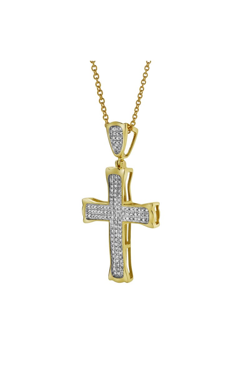 Templar Cross Diamond Pendant in 10K Yellow Gold, Alternate, color, 10K Yellow Gold