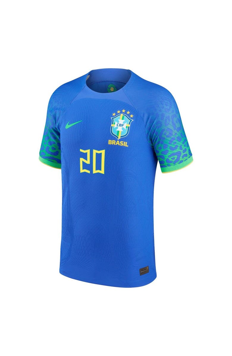 Nike Men's Nike Vinicius Junior Blue Brazil National Team 2022/23 Authentic Away Jersey, Alternate, color,