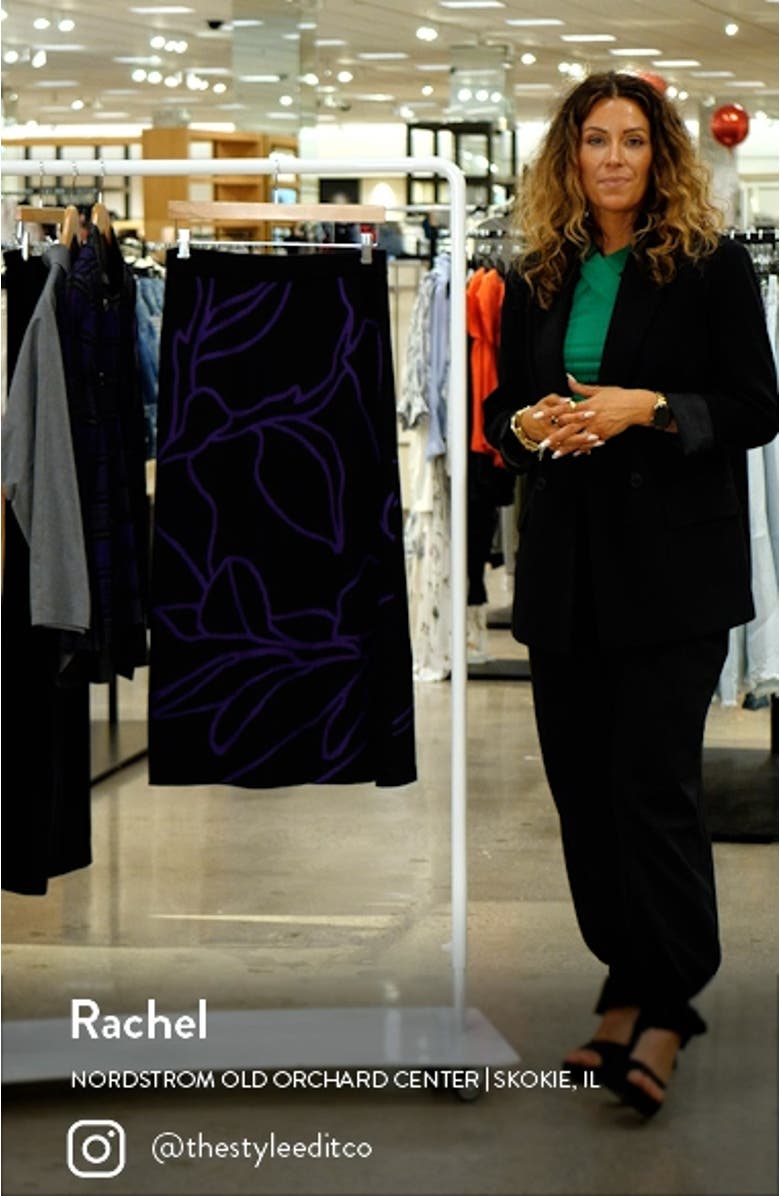 Abstract Floral Print A-Line Midi Skirt, sales video thumbnail