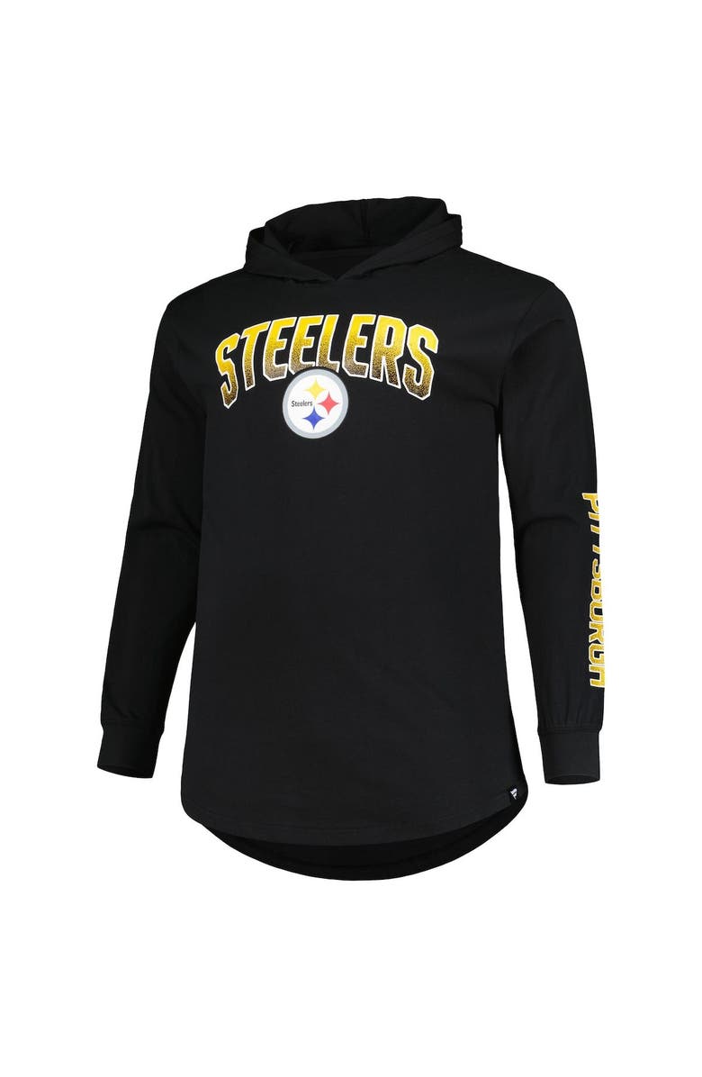 FANATICS Men's Fanatics Branded Black Pittsburgh Steelers Big & Tall Front Runner Pullover Hoodie, Alternate, color, 