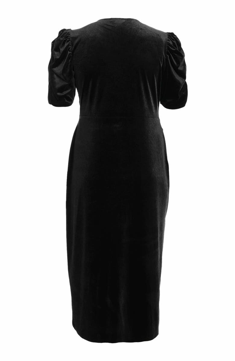 QUIZ Plus Size Velvet Wrap Midi Dress, Alternate, color, 
