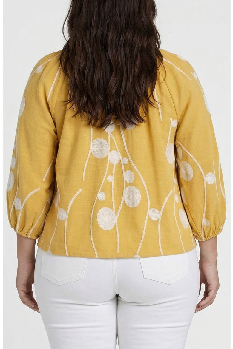 Embroidered Off the Shoulder Woven Cotton Top, Alternate, color, YELLOW W/ CREAM EMBROIDERY