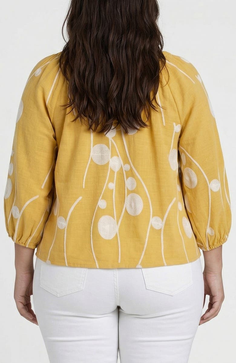 Liverpool Los Angeles Embroidered Off the Shoulder Woven Cotton Top, Alternate, color,