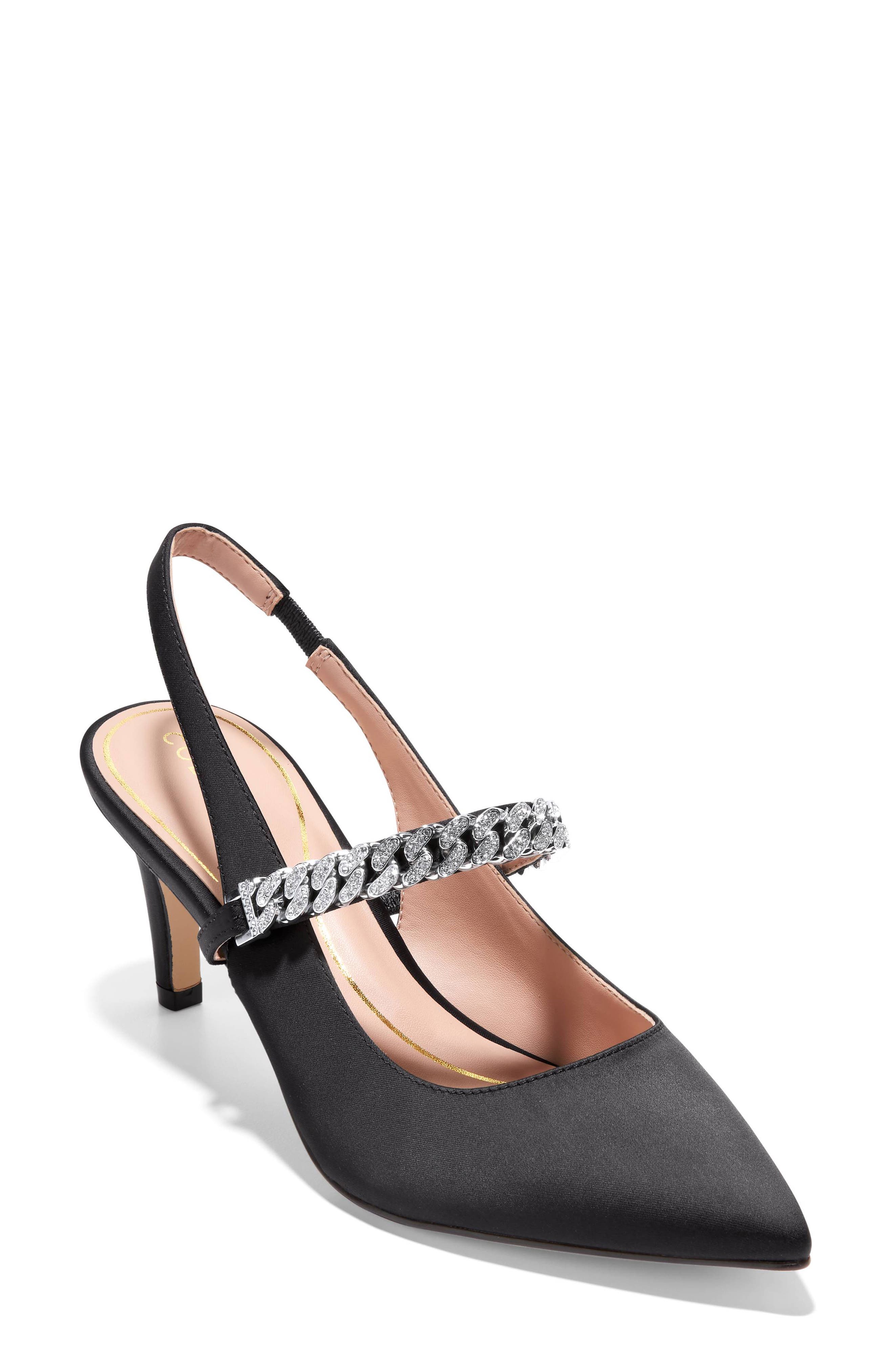 Cole Haan Vandam Crystal Chain Slingback Pump, Main, color, 