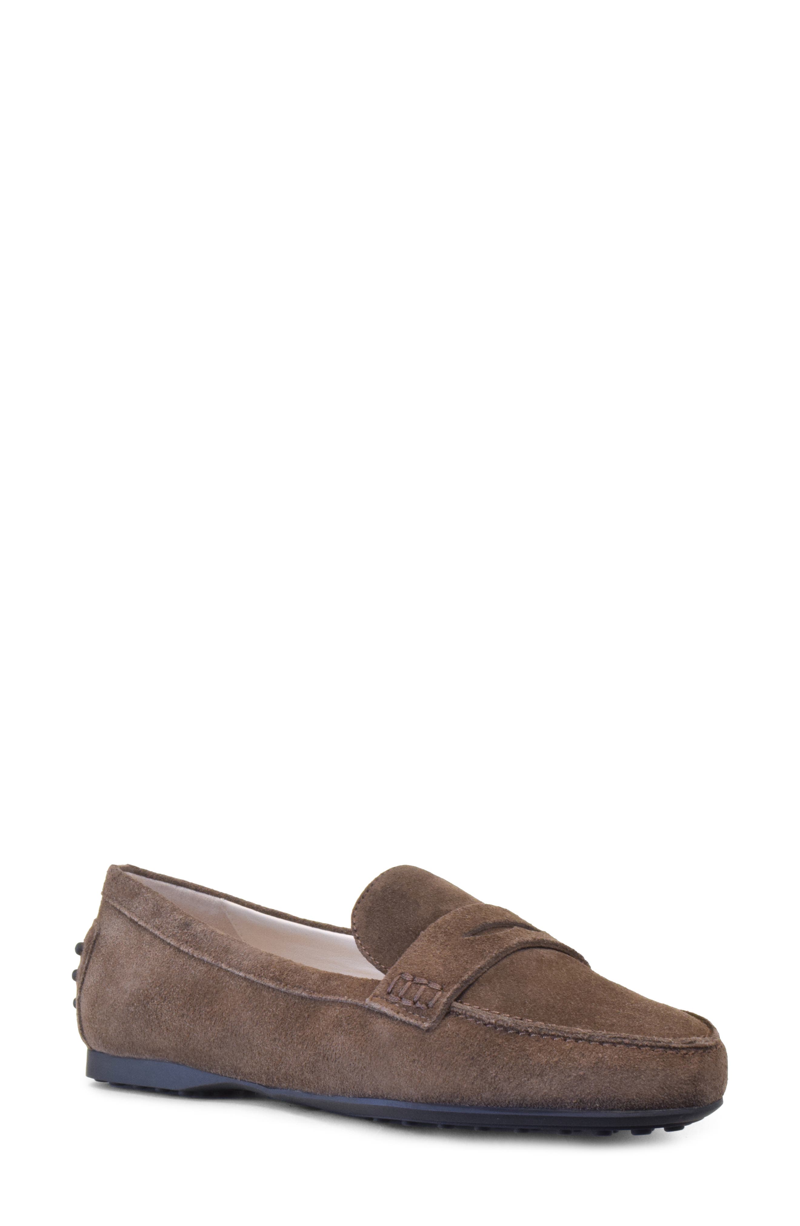 Dominic Penny Loafer, Main, color, BARK SUEDE