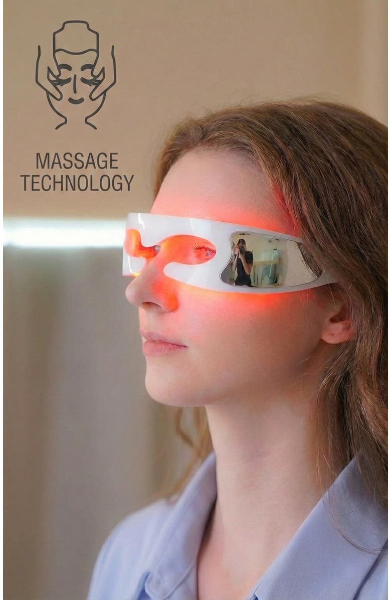 Lovery LED Red Light Therapy Advanced  Restoration Pro Eye Mask - Anti-Aging Eye Device with Vibration Massage, Collagen-Renewal, At-Home Under Eye Treatment, Alternate, color, White
