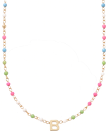 CUFFED BY NANO custom initial dainty colorful enamel 14k gold filled necklace