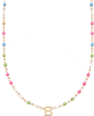 CUFFED BY NANO custom initial dainty colorful enamel 14k gold filled necklace