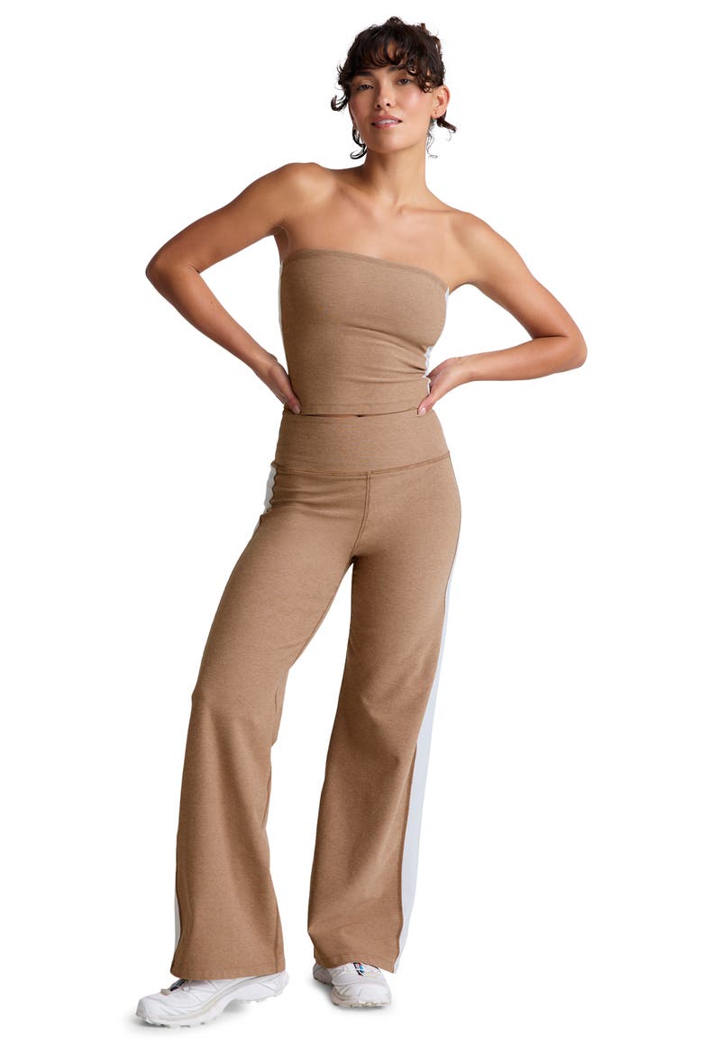 Spacedye Line Up High Waist Wide Leg Pants, Alternate, color, DESERT SAND/ CLOUD WHITE