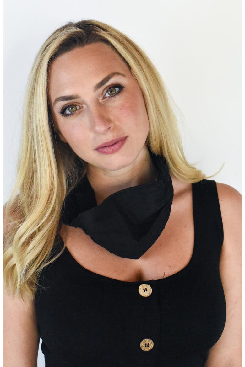 Adult Four Layer Adult Mask Scarf, Alternate, color, BLACK SWISS DOT