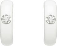 House of Frosted Gemstone & Enamel Huggie Hoop Earrings