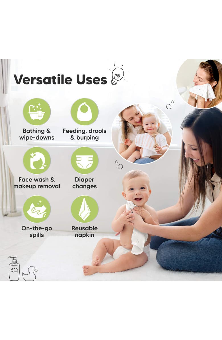 KeaBabies 6-Pack Cami Baby Washcloths, Alternate, color, Nordic