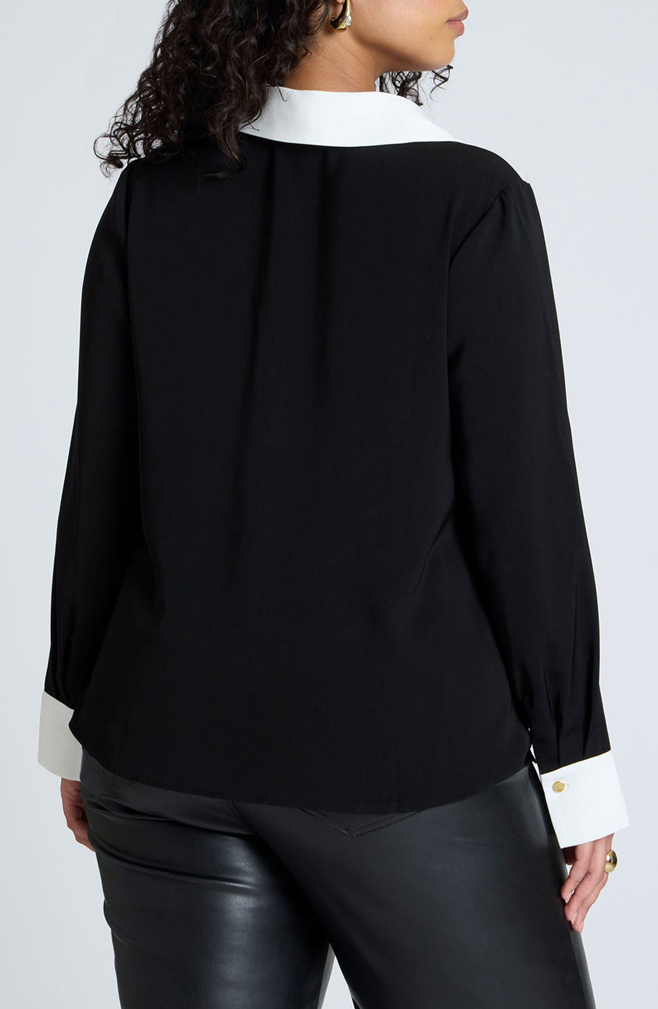 Contrast Button-Up Shirt - image 2