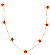 The Lovery Fine Jewelry Coral Star Station Necklace