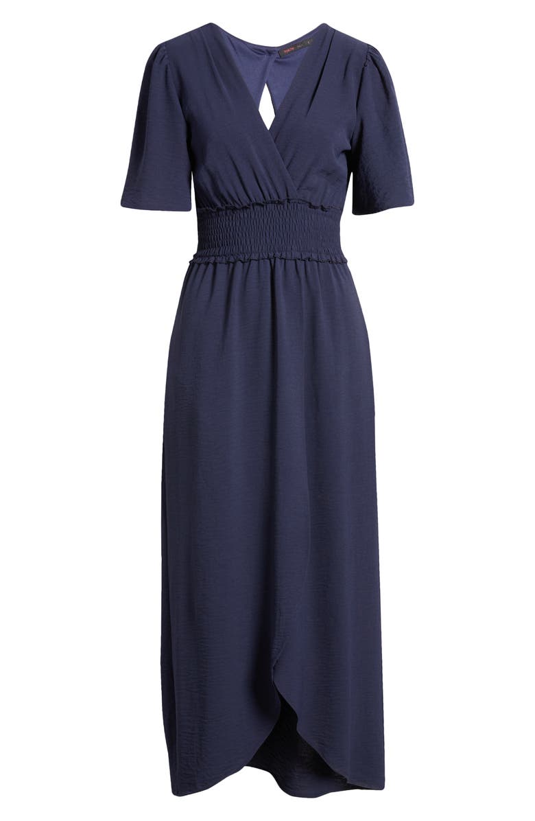 Fraiche by J Smocked Flutter Sleeve Tulip Hem Maxi Dress, Alternate, color,