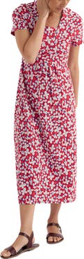 Seasalt Cornwall Seed Packet Floral Stretch Organic Cotton Midi Dress