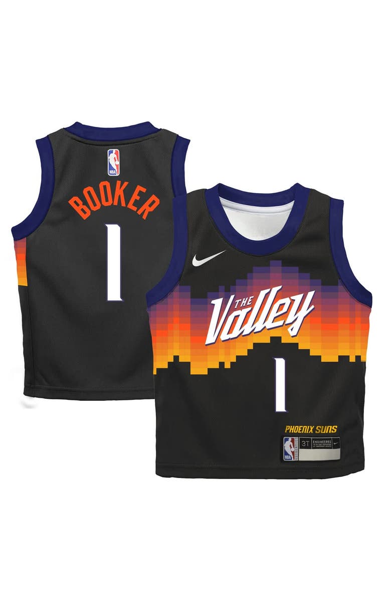 Nike Preschool Nike Devin Booker Black Phoenix Suns 2025/26 City Edition Swingman Jersey, Main, color, Black