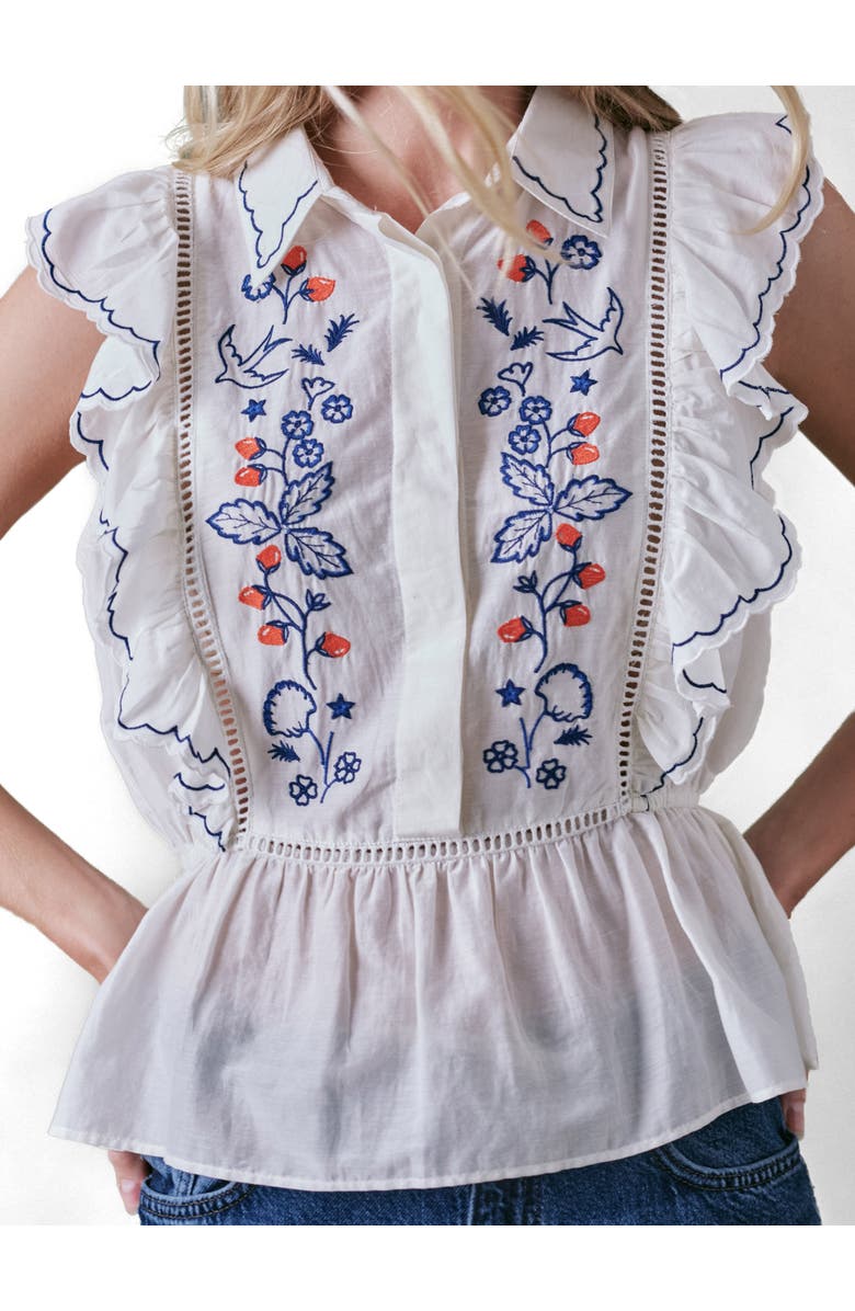 Cape Cove Wild Strawberry Silk Blend Blouse, Main, color, Ivory