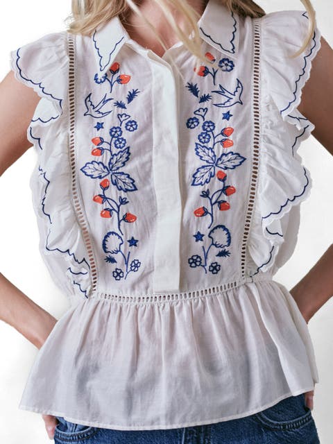 Wild Strawberry Silk Blend Blouse