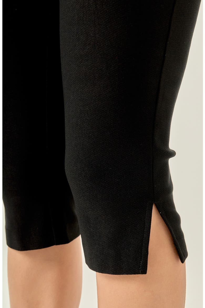 Side Slit Capri Pants, Alternate, color, BLACK