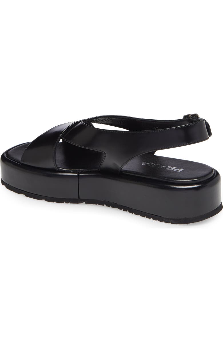 Prada Cross Strap Platform Sandal, Alternate, color,