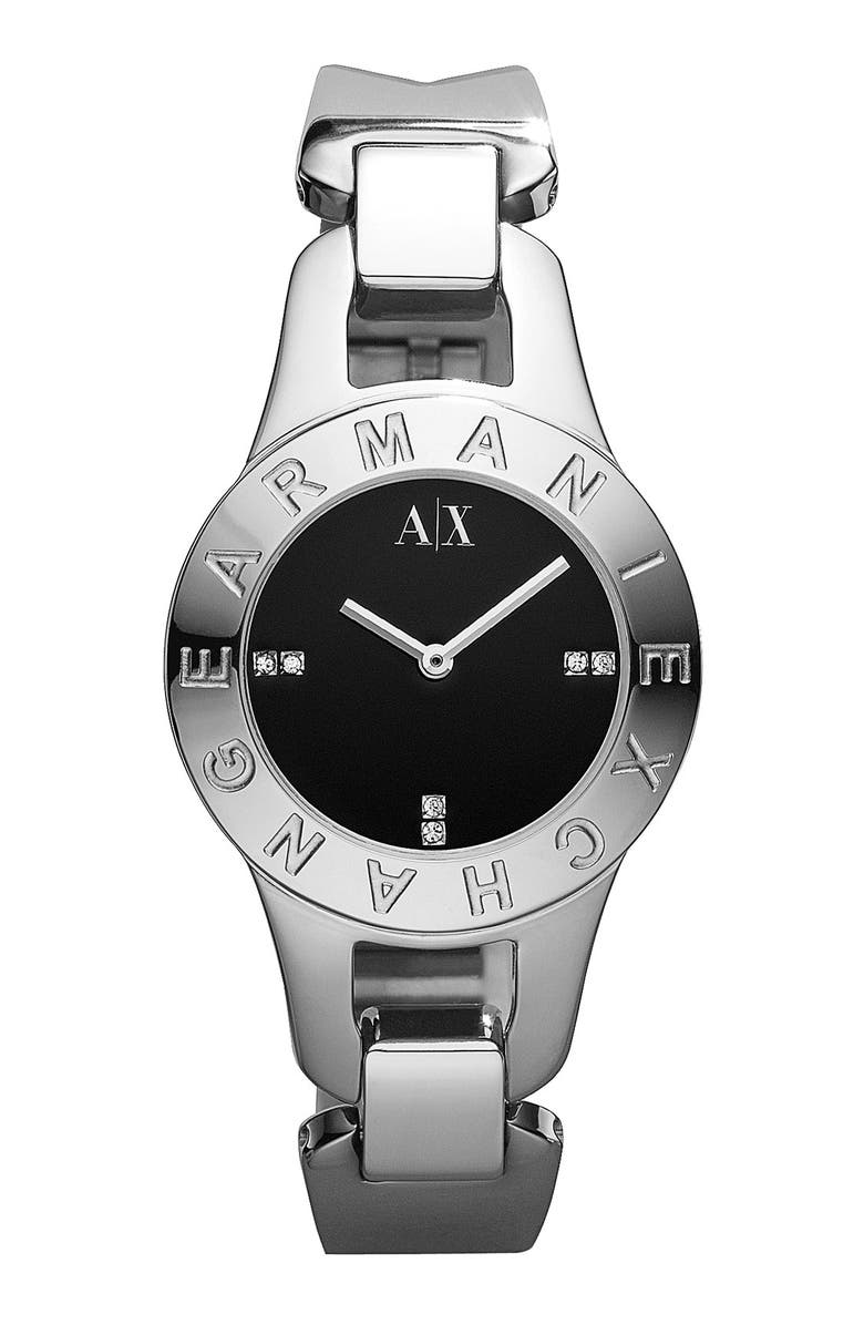 AX Armani Exchange Logo Bezel Watch, 30mm, Main, color, 