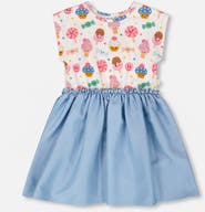 Deux par Deux Bi-Material Soft Jersey Short Sleeve Candy Dress