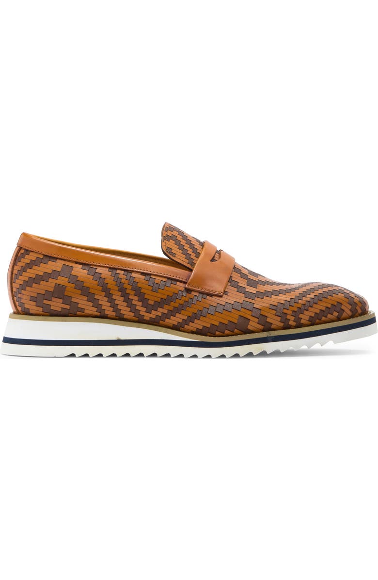 Maison Forte Marbella Woven Penny Loafer, Alternate, color, Cognac