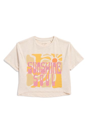 JESSICA SIMPSON JESSICA SIMPSON KIDS' CUFFED GRAPHIC T-SHIRT