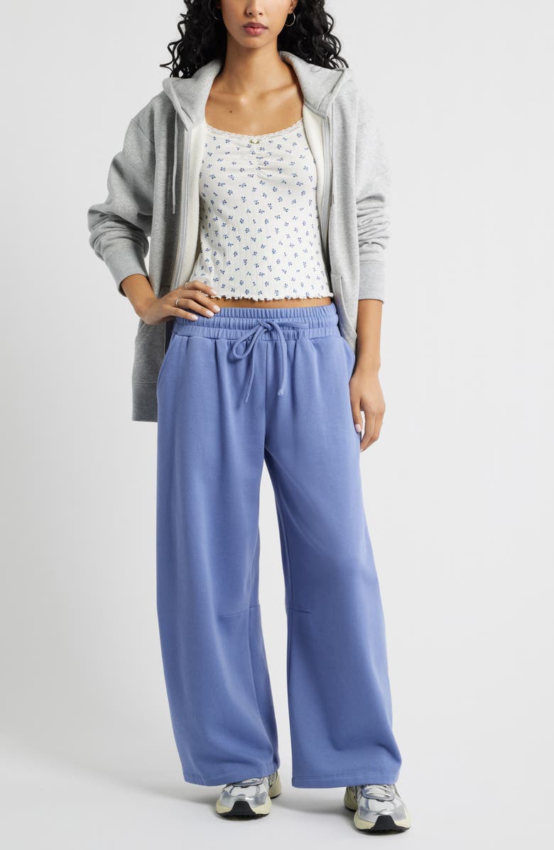 BP. Barrel Leg Fleece Sweatpants, Alternate, color, Blue Frost