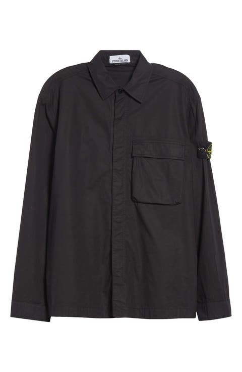 Compass Patch Stretch Cotton Canvas Overshirt