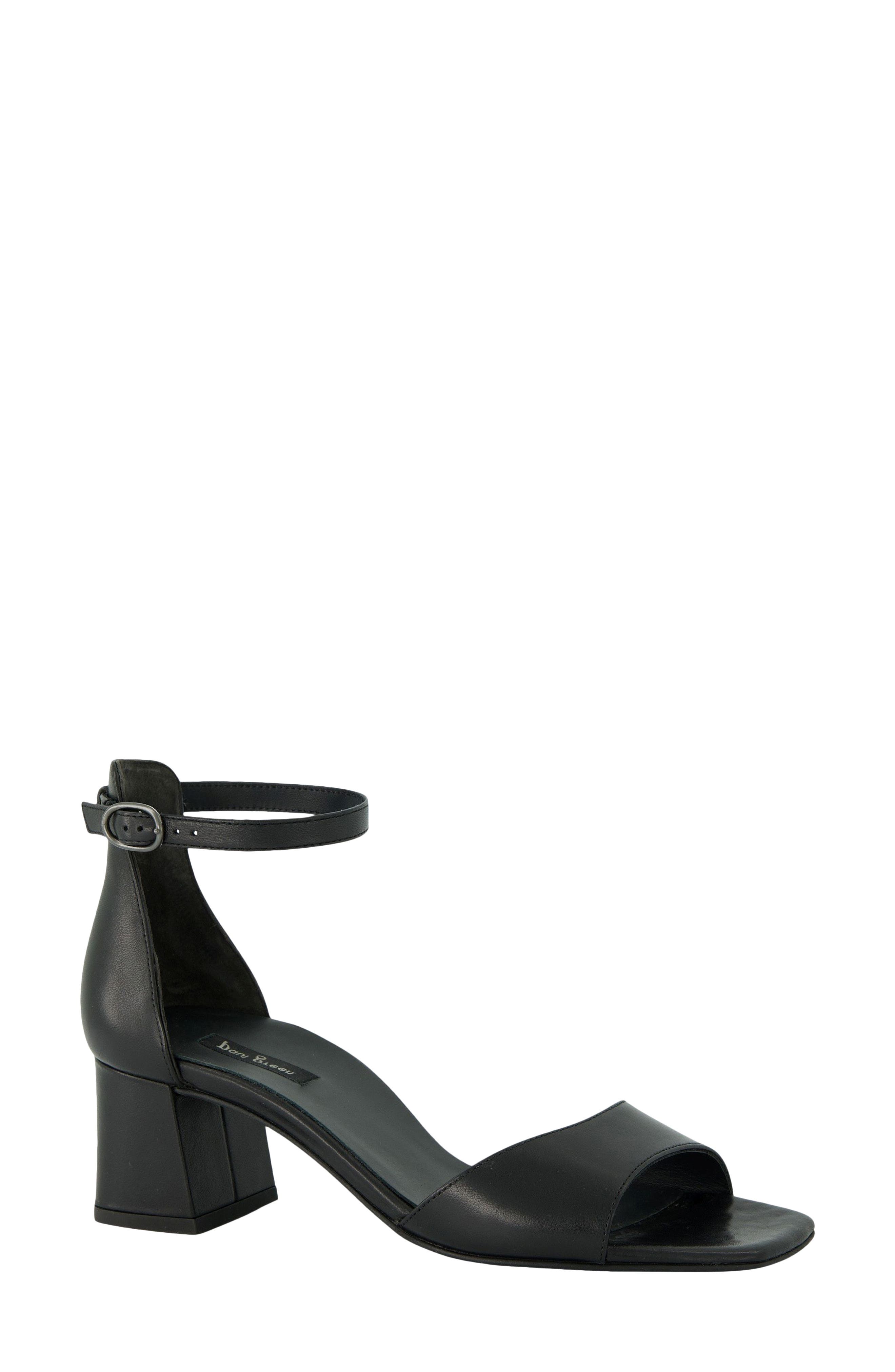 Estelle Ankle Strap Sandal, Main, color, BLACK SOFT NAPPA