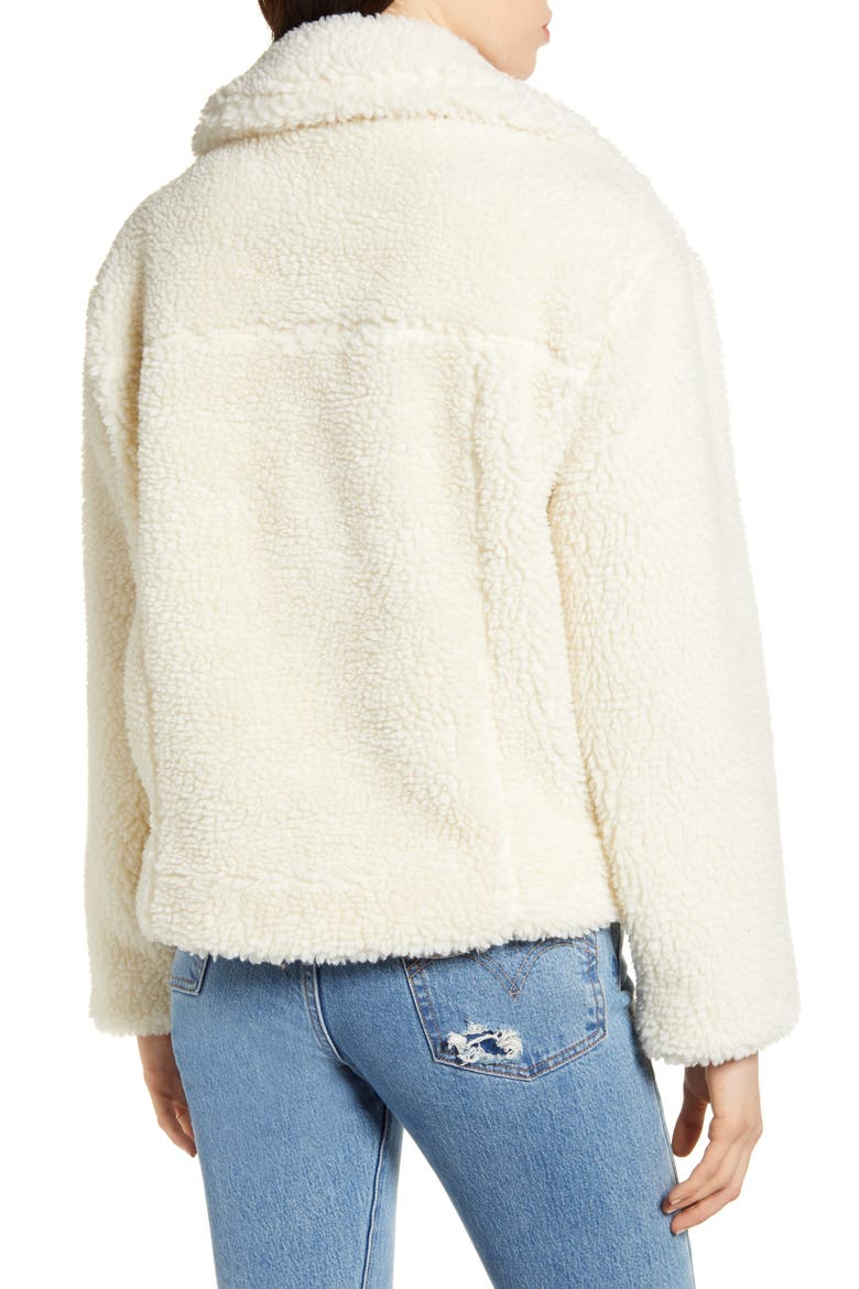 Levi's® Faux Shearling Moto Jacket, Alternate, color, CREAM