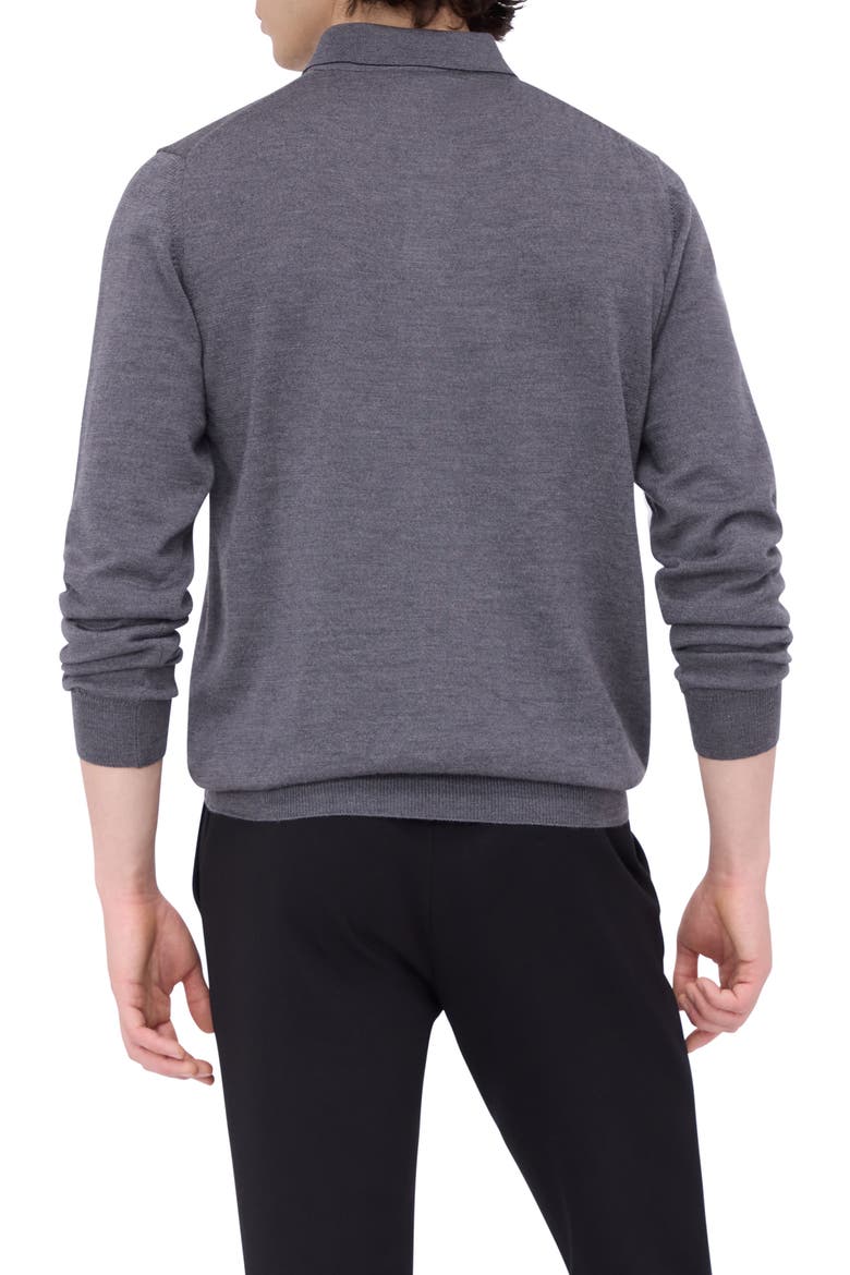 Merino Wool Polo Sweater, Alternate, color, ANTHRACITE