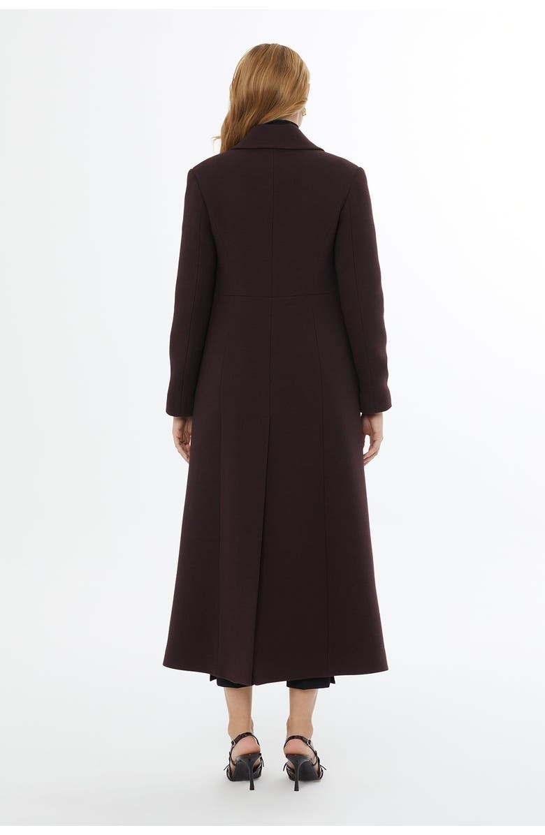 Gizia Long Coat with Back Vent and Notch Lapel, Alternate, color, Red