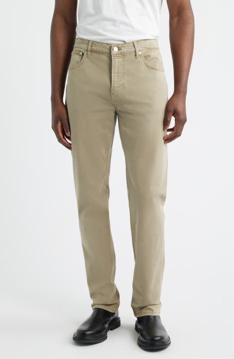 Modern Straight Leg Five-Pocket Twill Pants