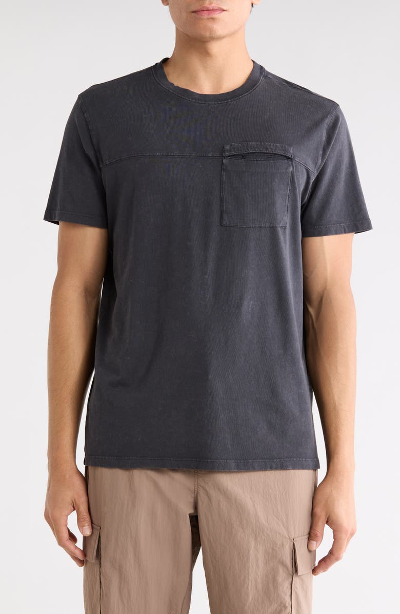 90 DEGREE BY REFLEX Ronan Acid Wash Cotton T-Shirt, Main, color, Black