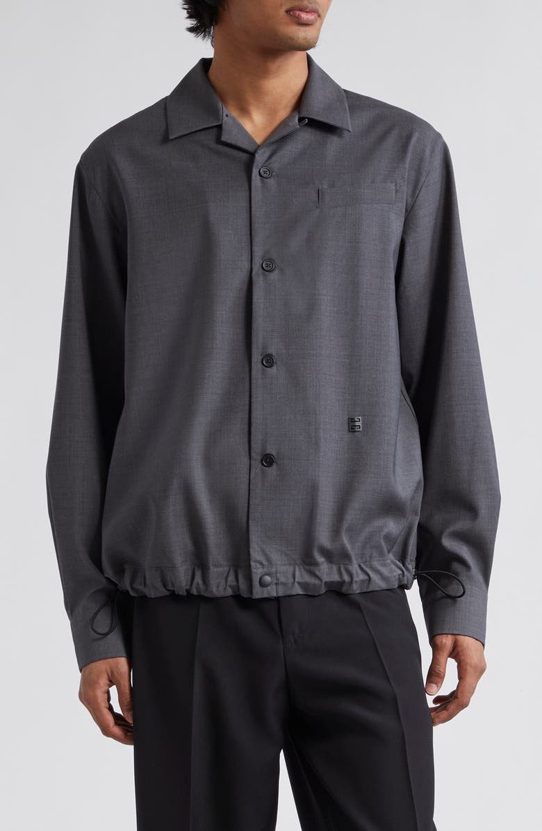 Givenchy Wool Overshirt, Main, color, Grey