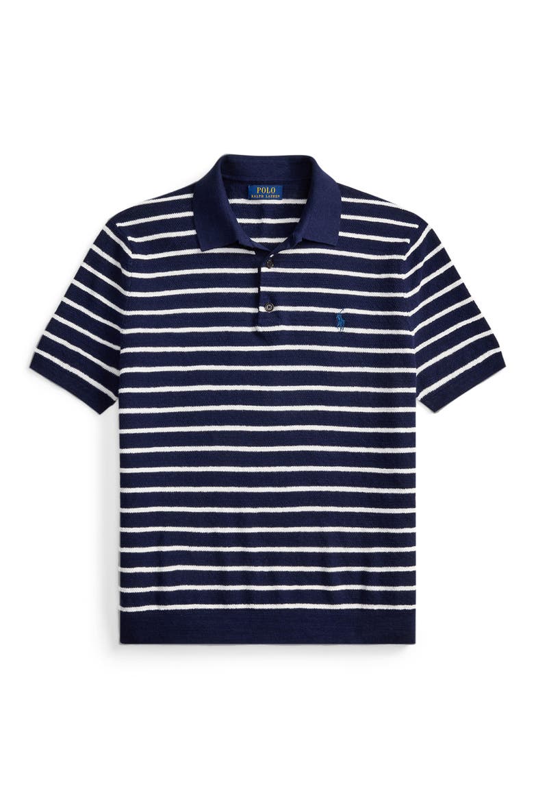 Stripe Cotton & Linen Polo Sweater (Men) | Nordstrom