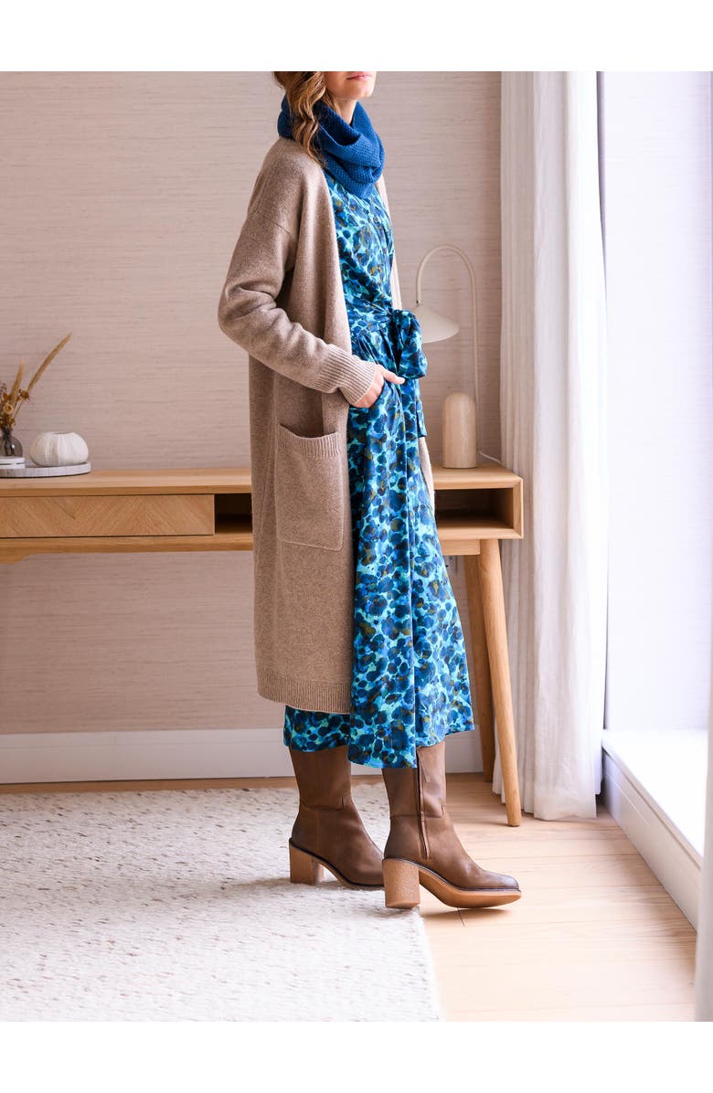 Celtic & Co. Felted Longline Cardigan, Alternate, color, Taupe