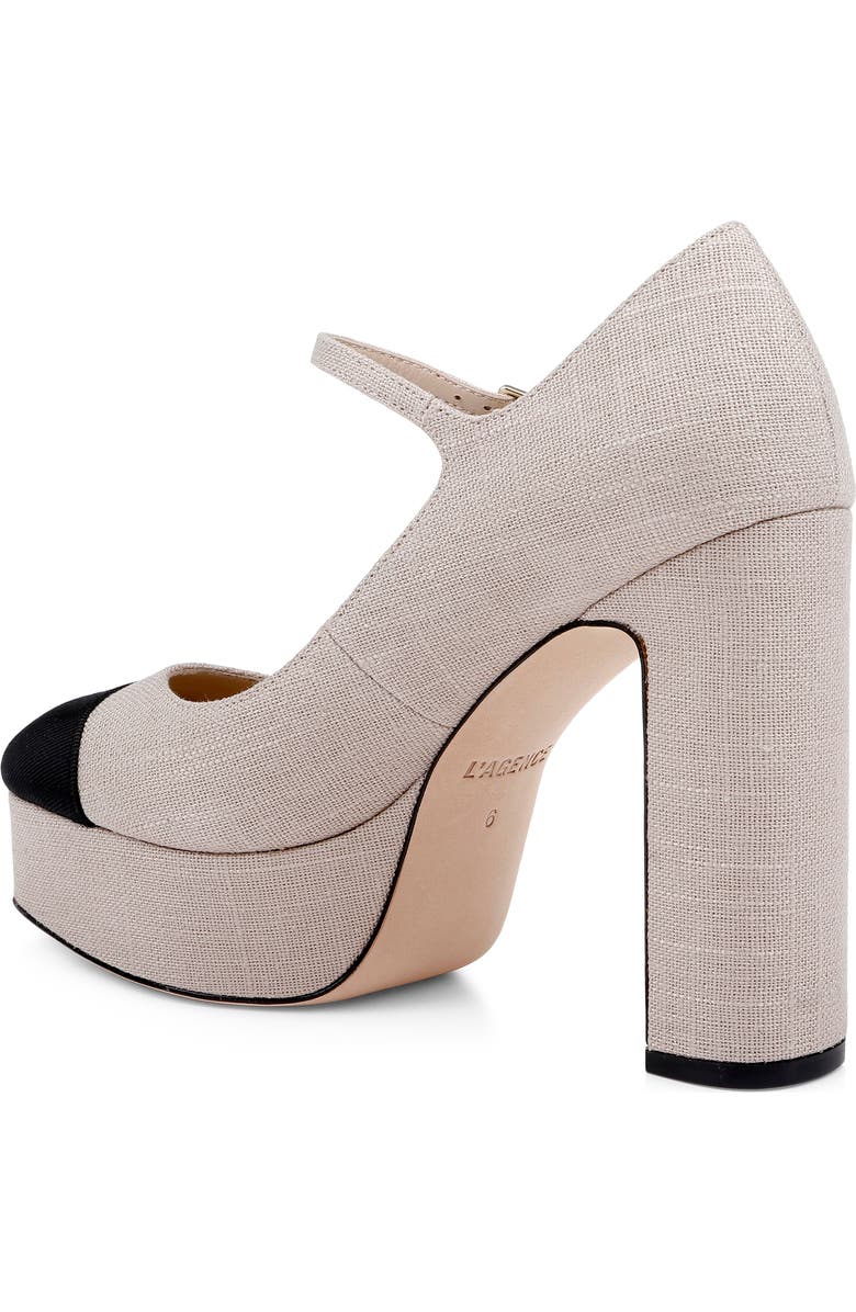 L'AGENCE Lilles Platform Pump, Alternate, color, Natural/ Black