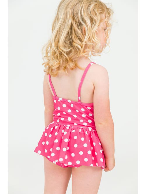 Rufflebutts Girls Upf50+ Big Bow Skirted One Piece In Pink