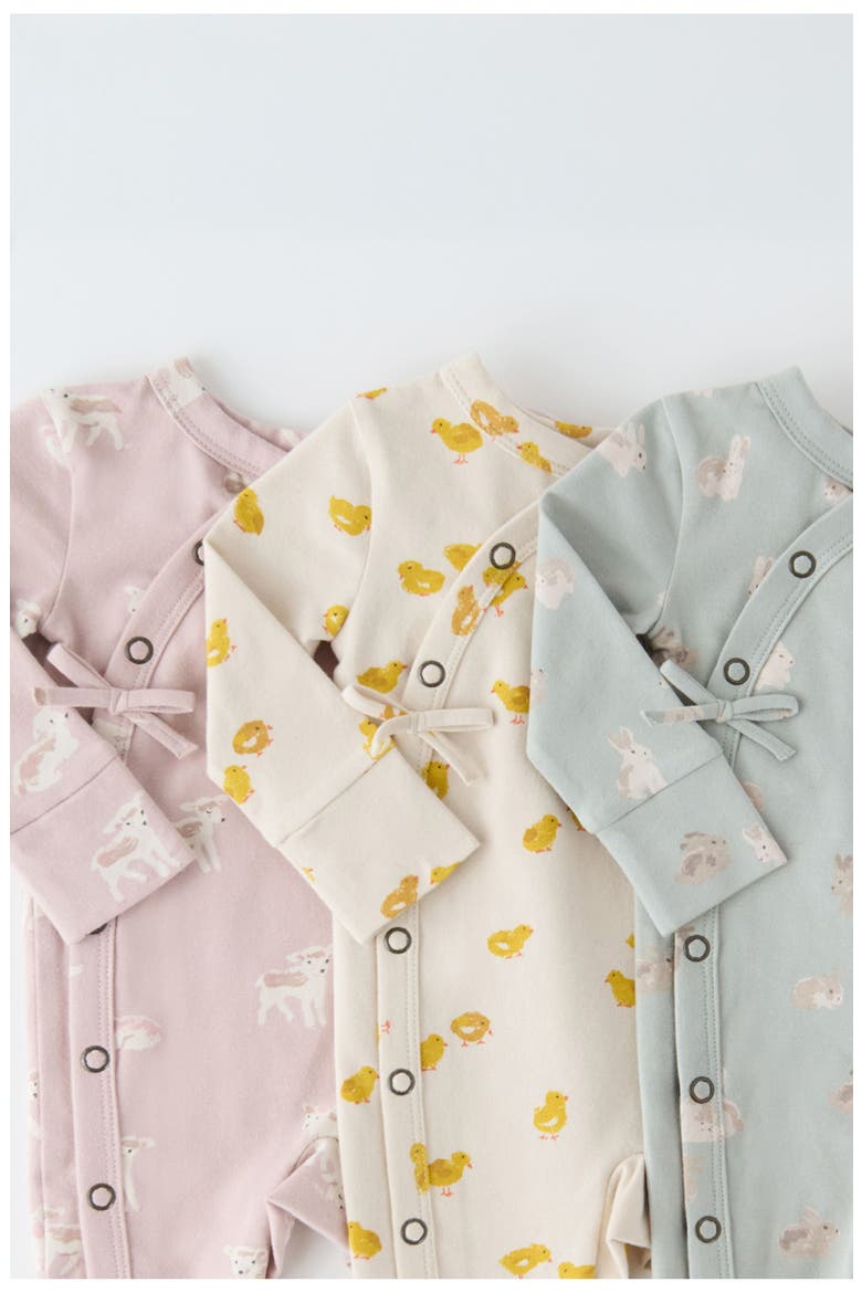 The Littles Stretch Organic Cotton Romper, Alternate, color, DEAR LAMB