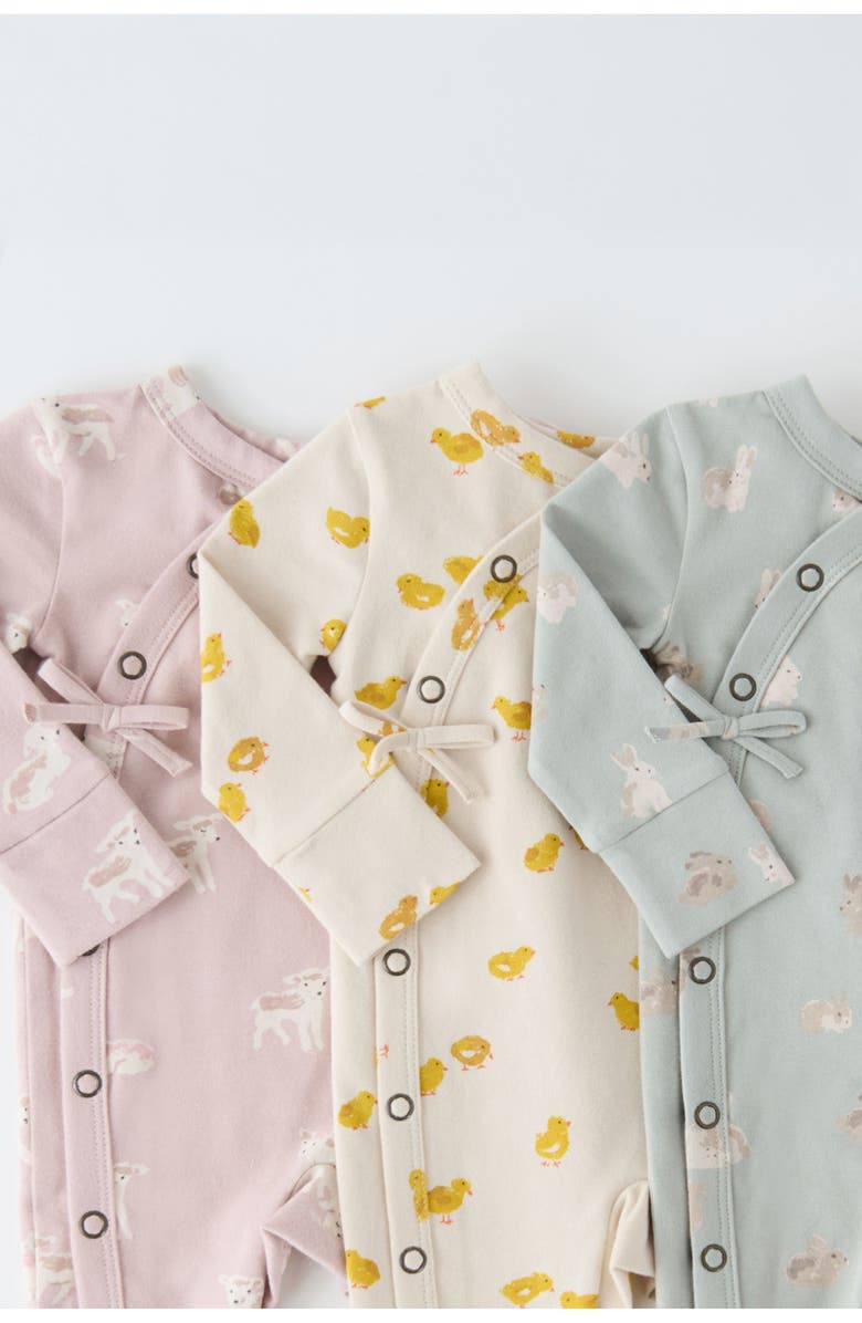 Pehr The Littles Stretch Organic Cotton Romper, Alternate, color, Dear Lamb