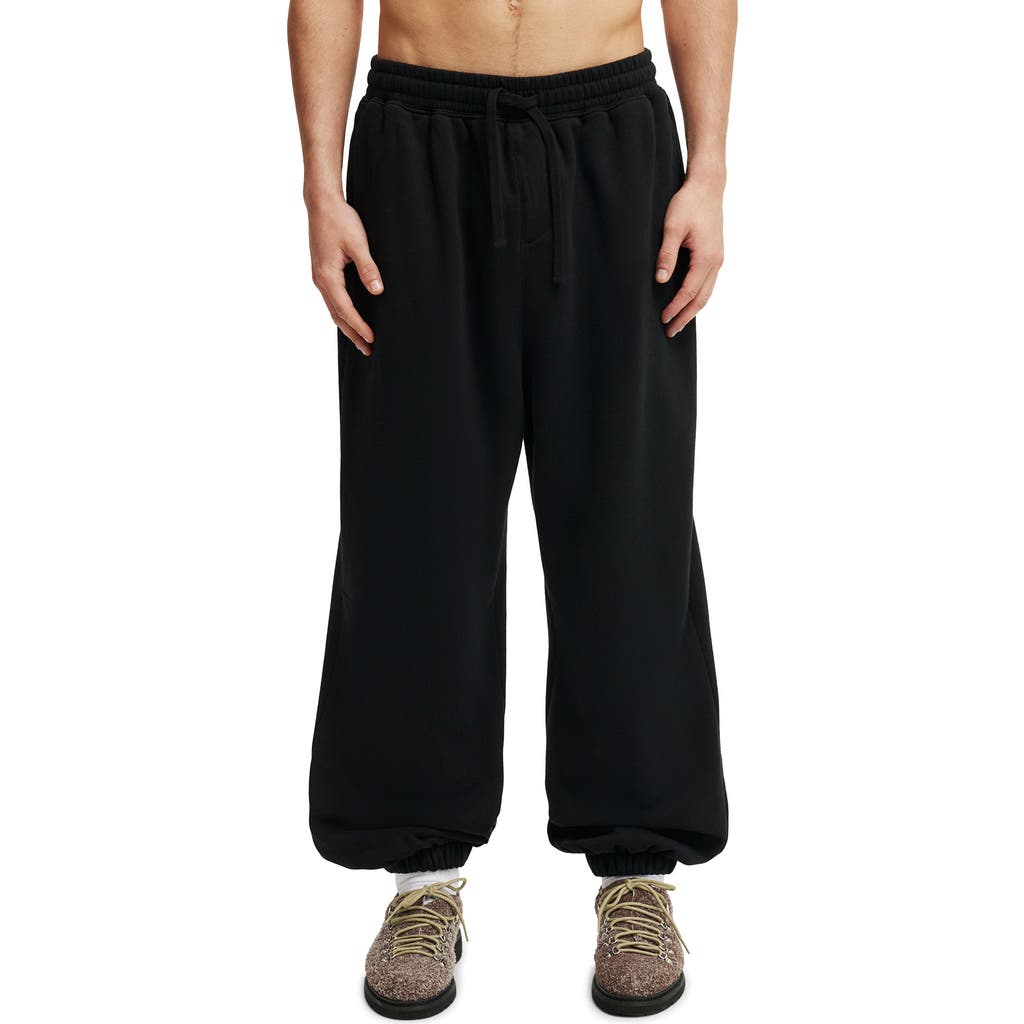 Cotton On Super Baggy Cuffed Track Pant In Black