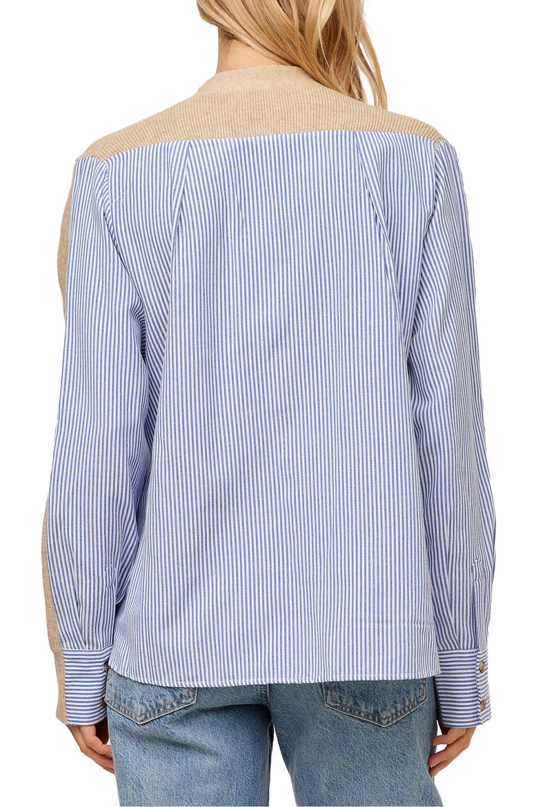 Celine Mixed Media Cardigan, Alternate, color, OATMEAL