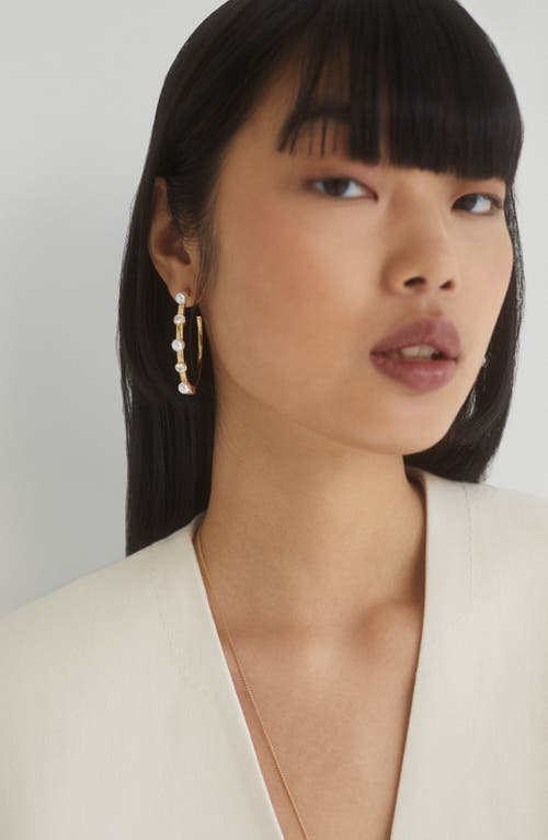 Nadri Large Farrah Faux Pearl Earrings In Gold